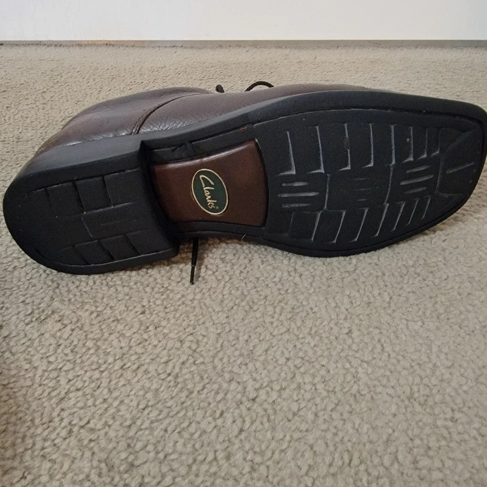 Clarks Travel Soft Mens Leather Oxfords Nice Made Soft Leather Size 9.5M - Picture 7 of 8